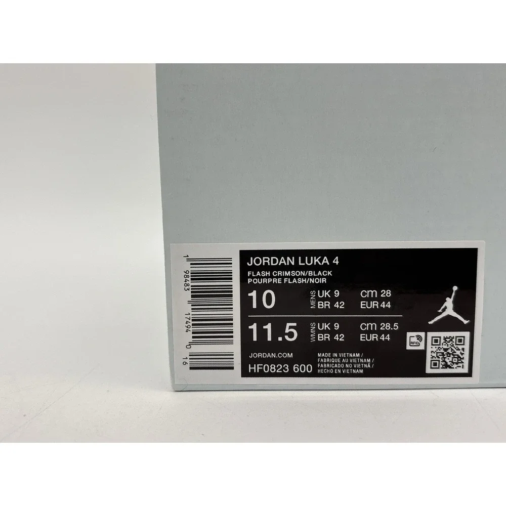 Men's Size 9.5 - Nike Air Jordan Luka 4 Flash Crimson HF0823-600 No Box Lid